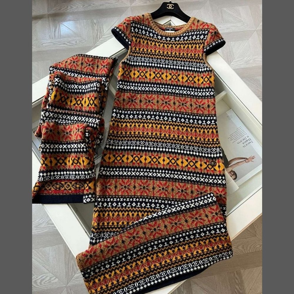 Chanel Cashmere Dress and Scarf